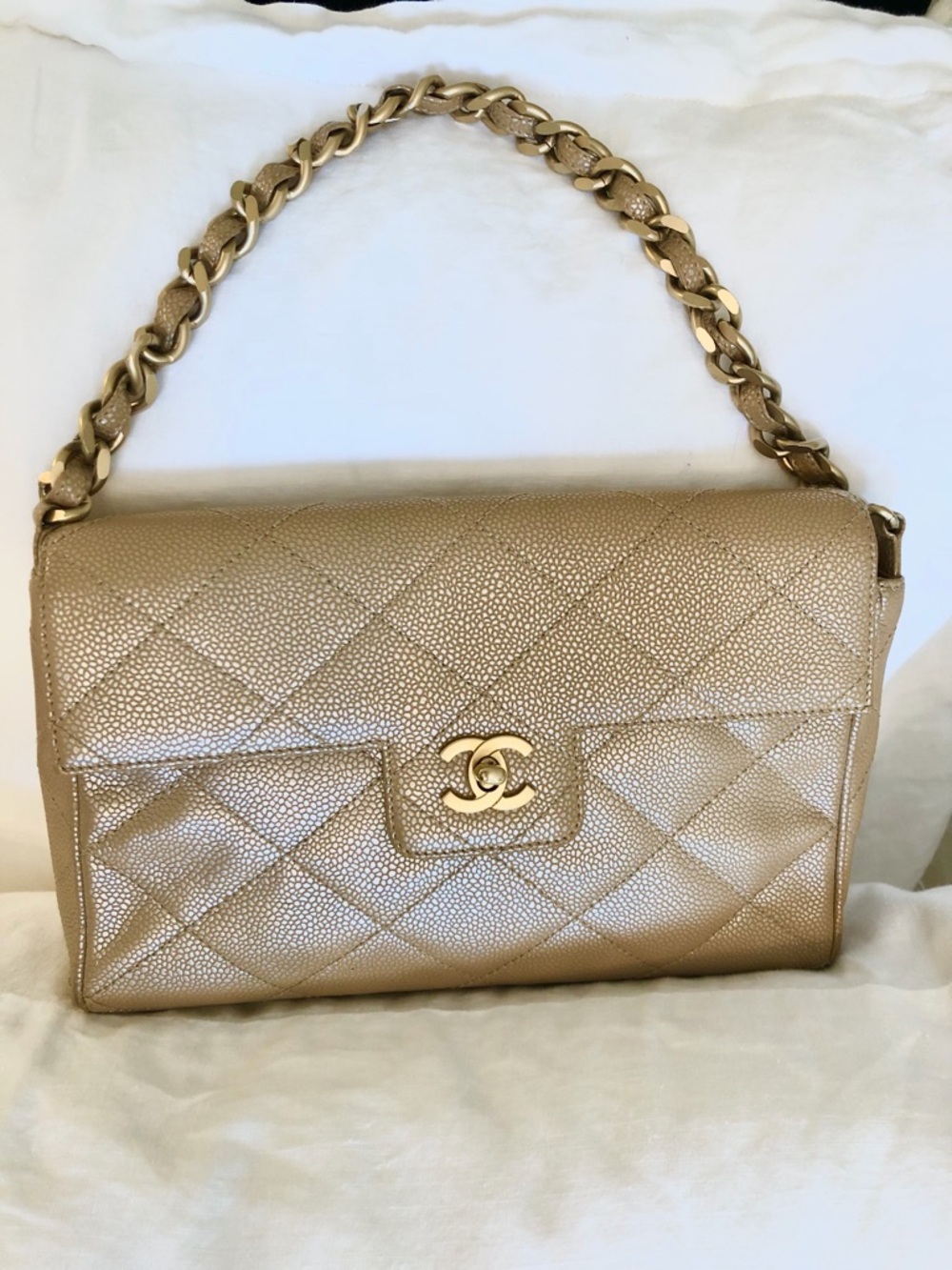 CHANEL Flap Caviar Leather Bag